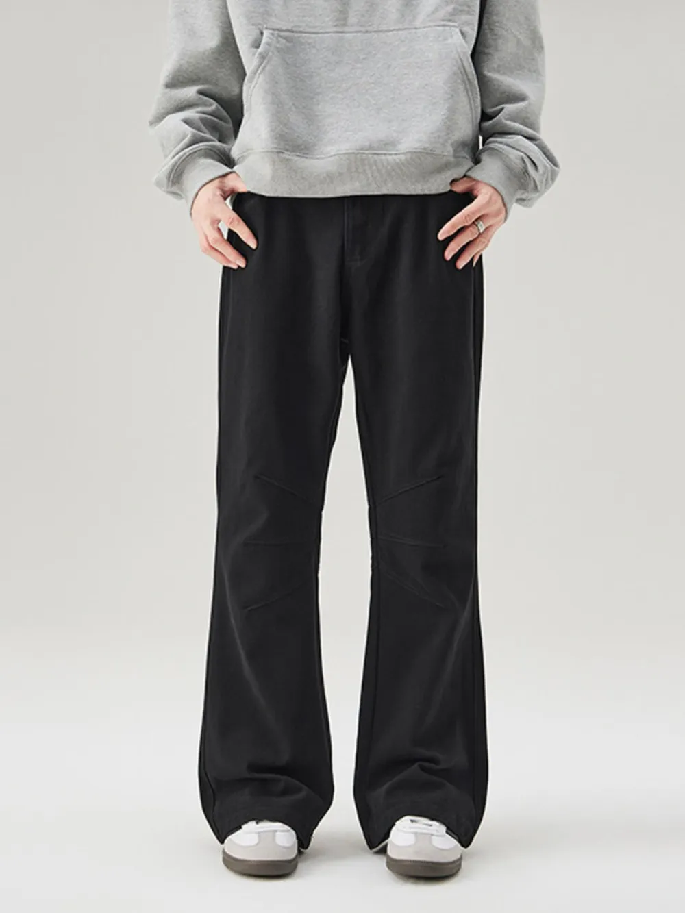 Men's High Waist Ruched Bootcut Baggy Pants, image 4