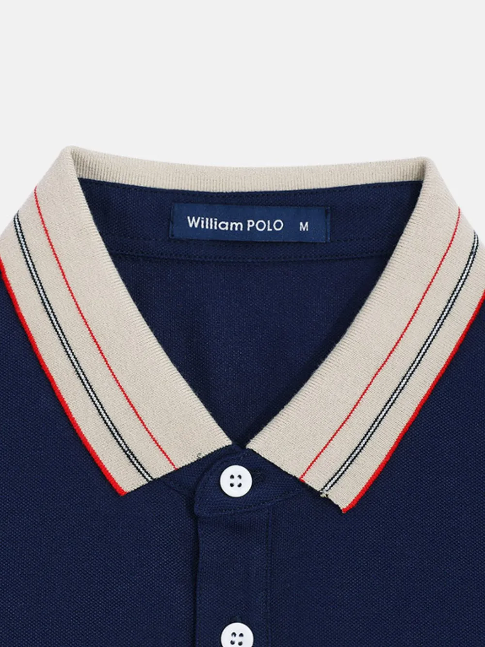 Men's Plus Size Striped Collar Short Sleeve Polo, image 3