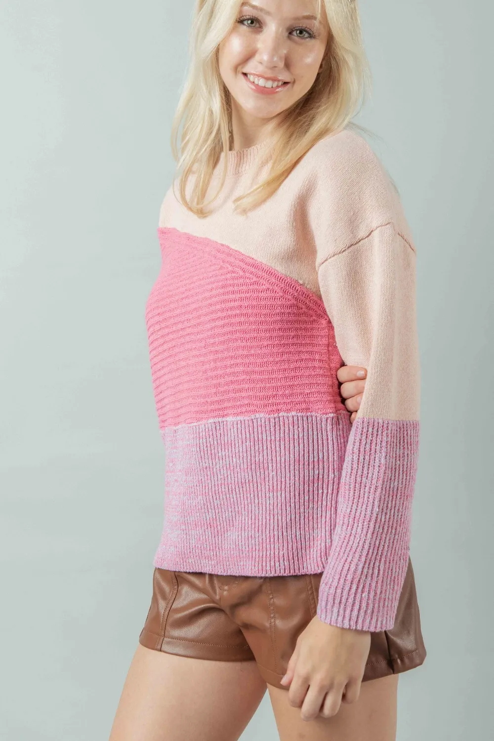 Color Block Long Sleeve Sweater, image 4