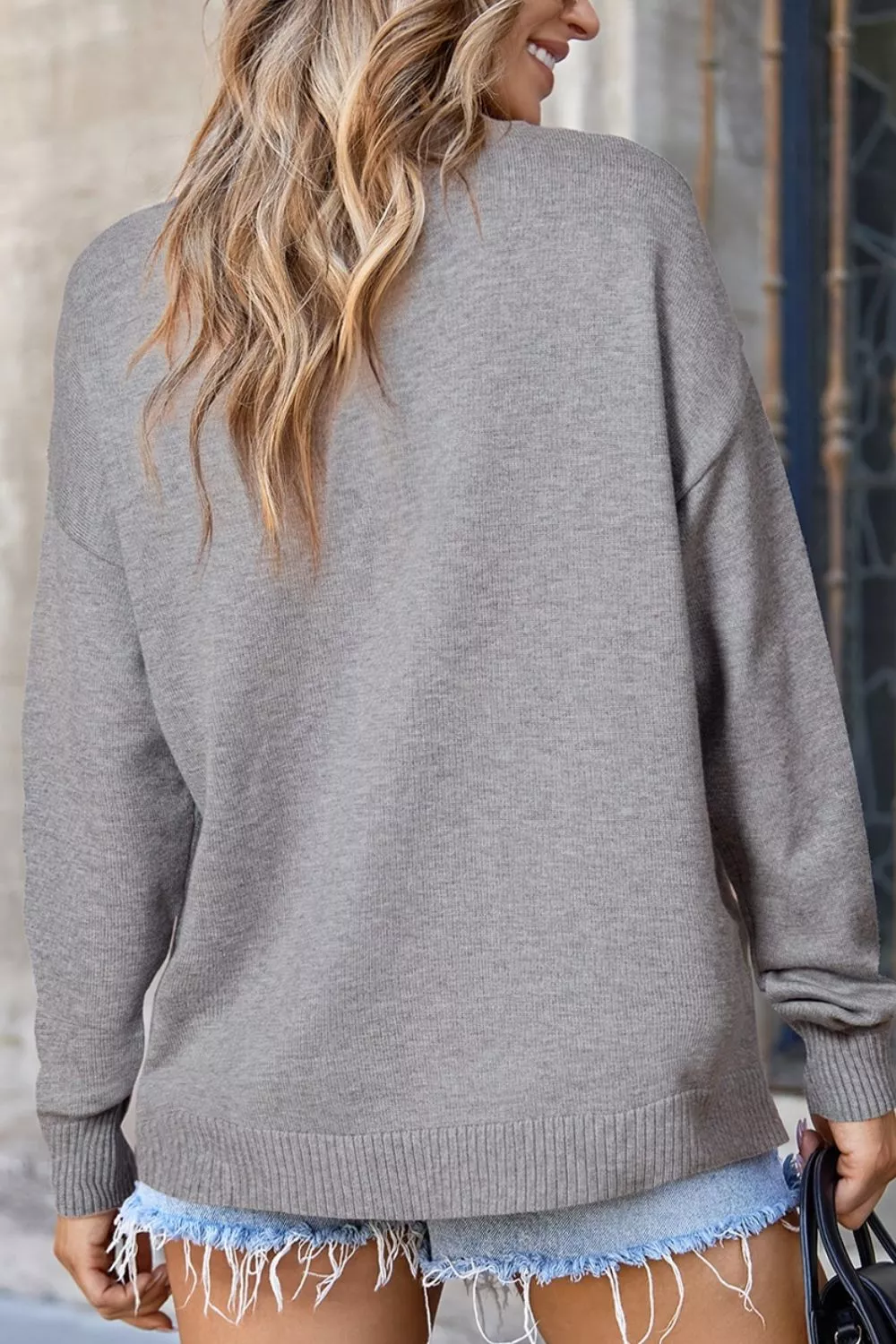 Casual Seam Detail Loose-Fit Knit Sweater, image 6