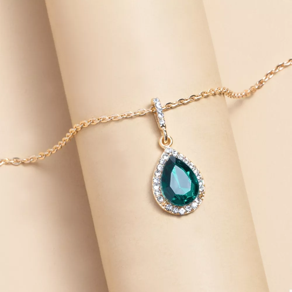 18K Gold-Plated Teardrop Pendant Necklace, image 4