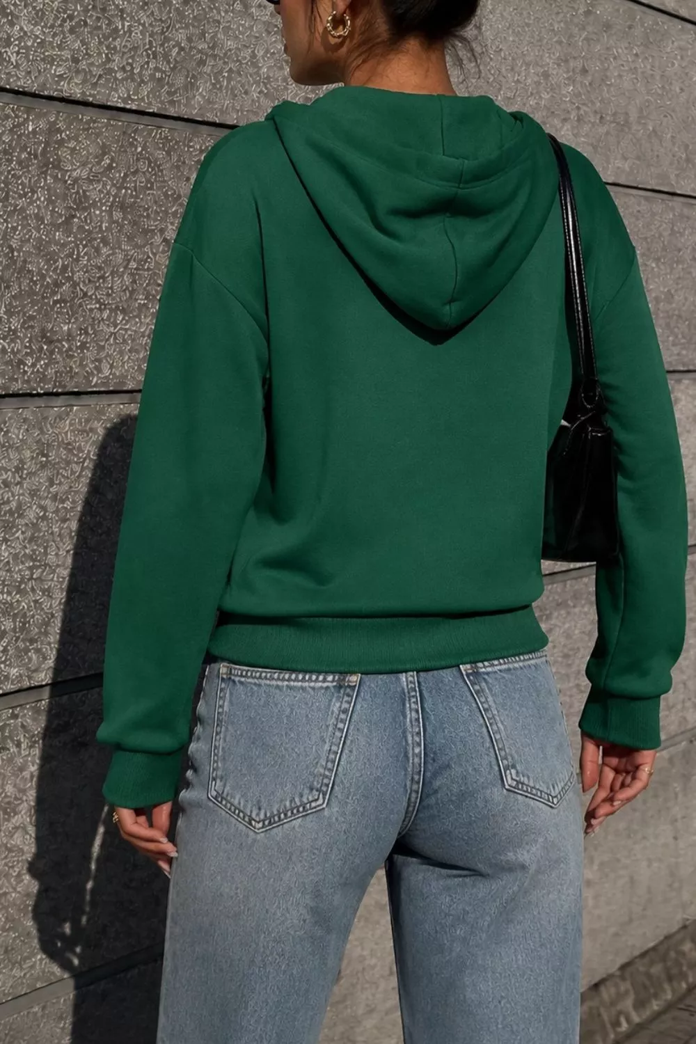 Half Snap Kangaroo Pocket Hoodie, image 4
