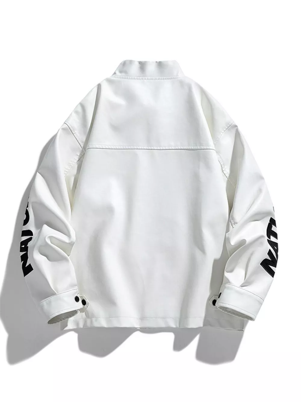 Men's Plus Size Motor Racing Leather Jacket, image 5