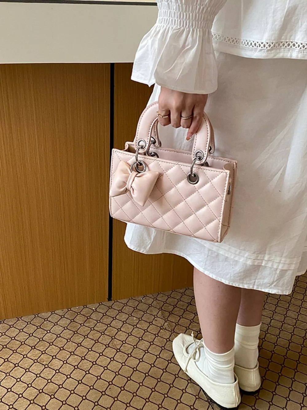 Quilted Bow Crossbody Bag, image 8