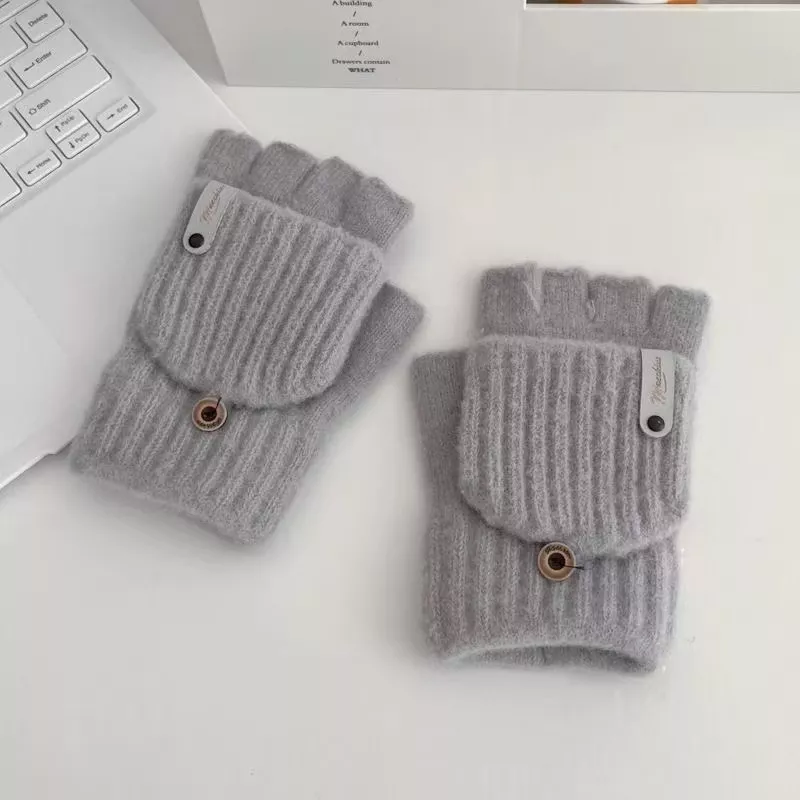 Convertible Knit Fingerless Gloves with Mitten Cover, image 4