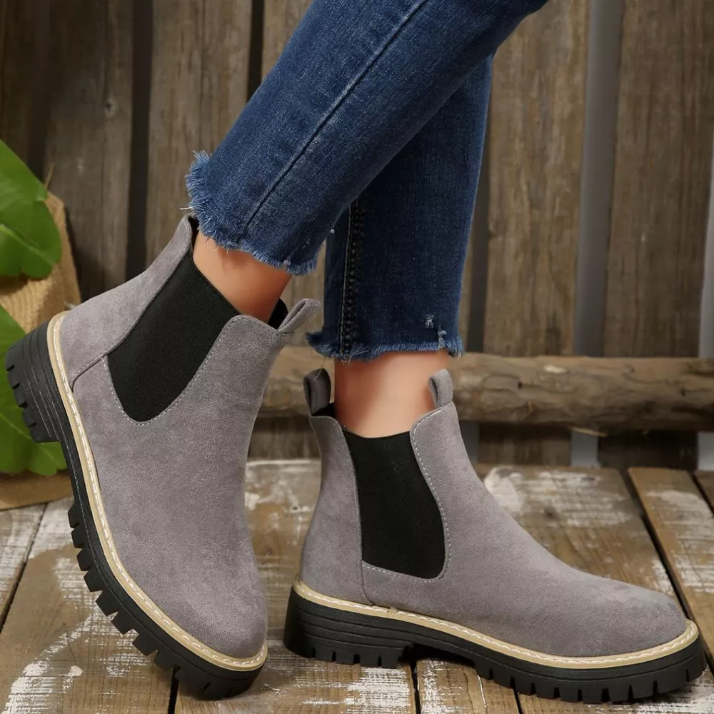Round Toe Block Heels Boots, image 18