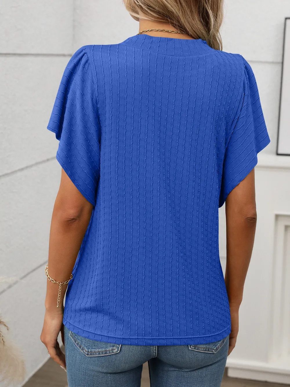 Round Neck Flutter Sleeve T-Shirt, image 19