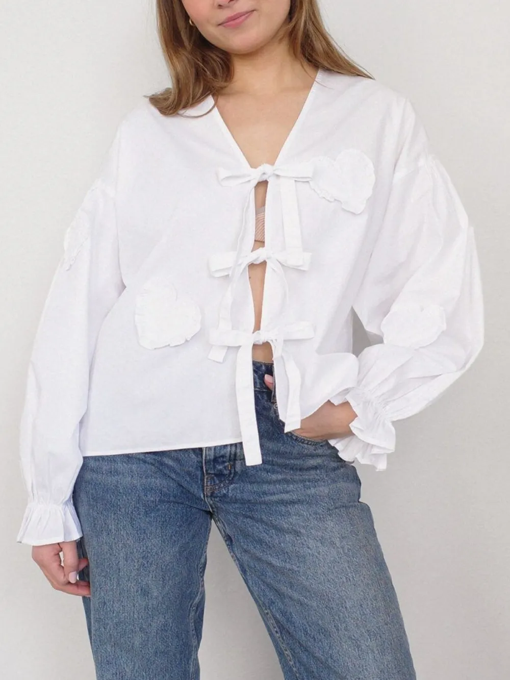 Tied Flounce Sleeve Blouse, image 10