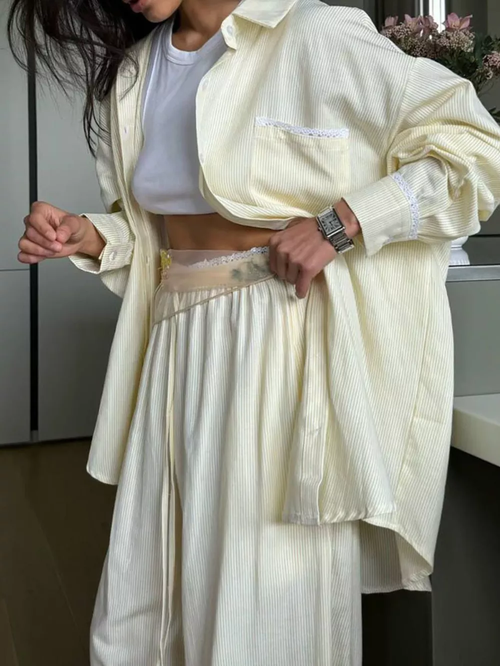 Relaxed Fit Long Sleeve Shirt and Pants Set, image 9
