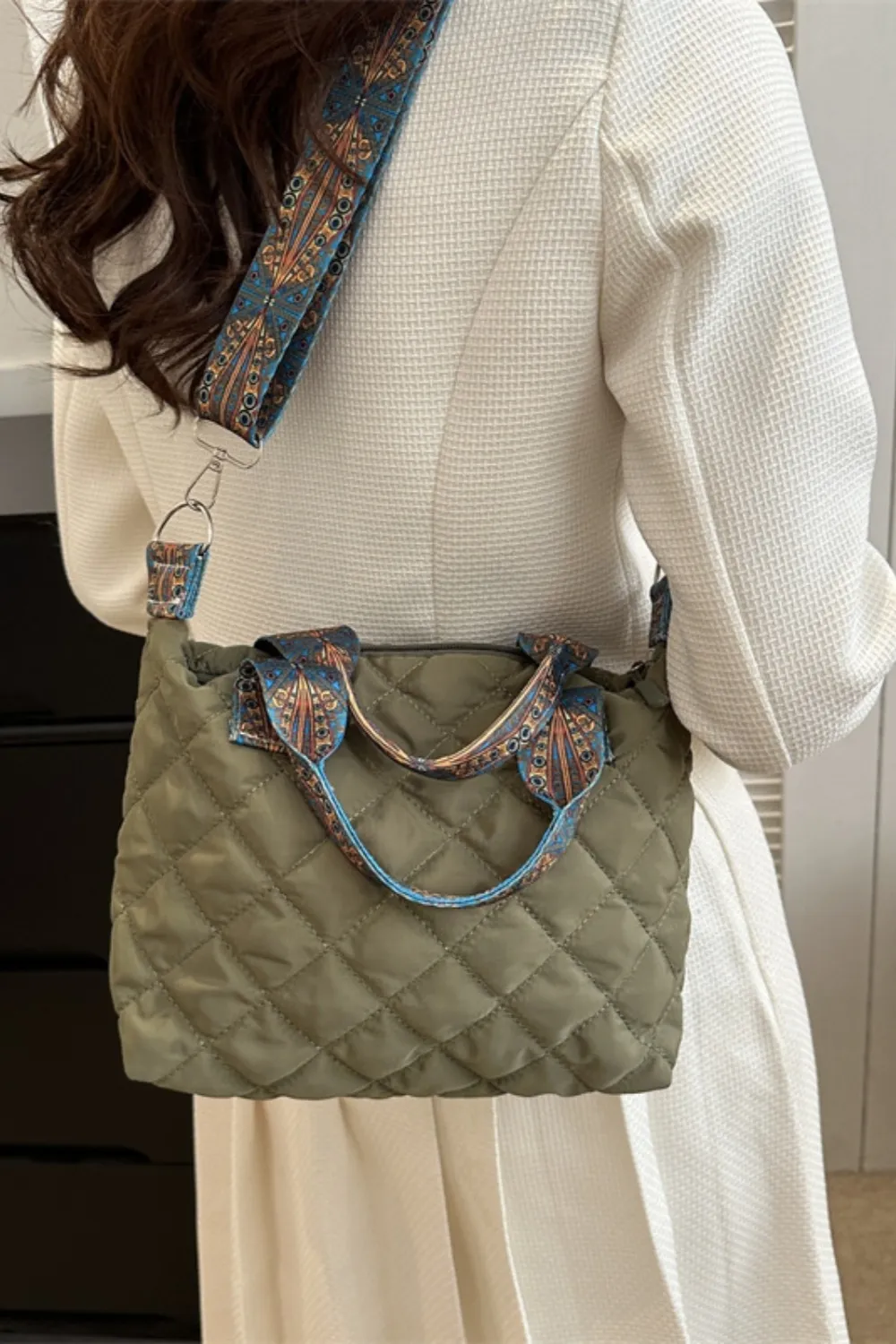 Bubble Textured Printed Strap Handbag, image 8