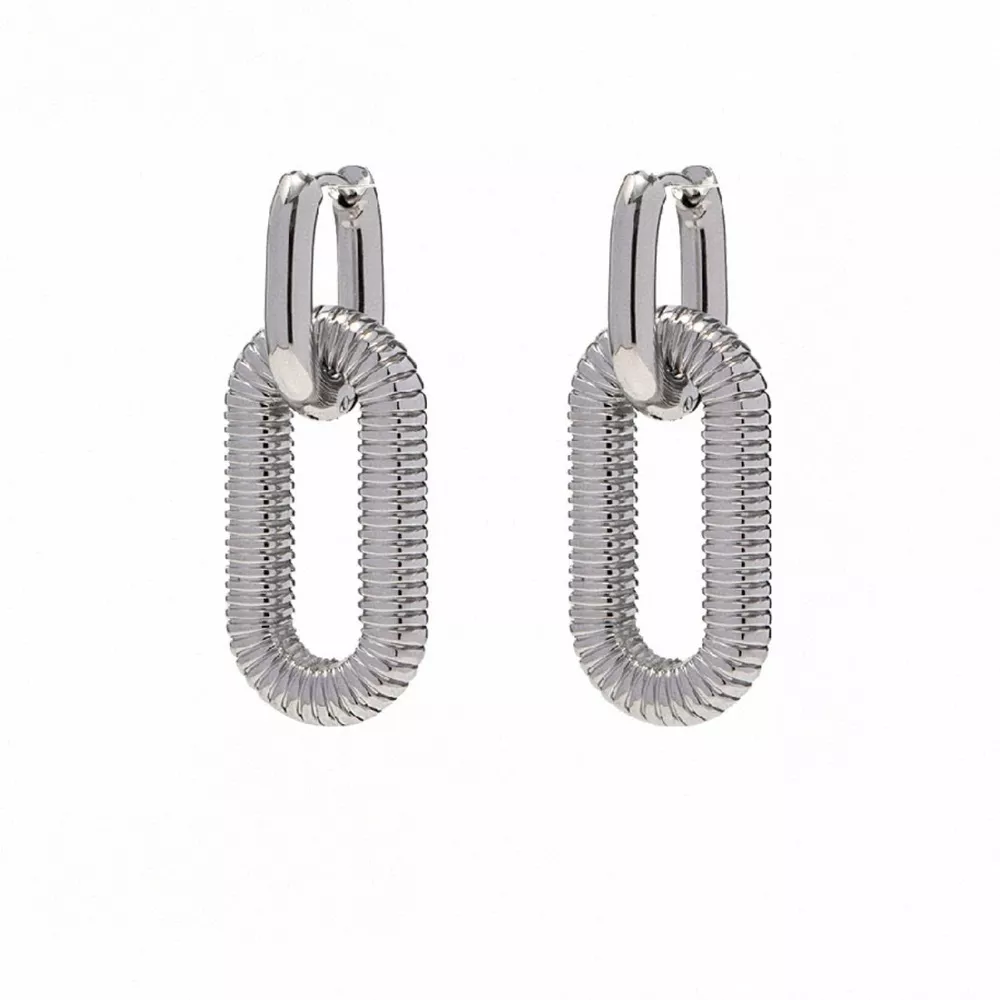 Geometric Link Drop Earrings, image 5