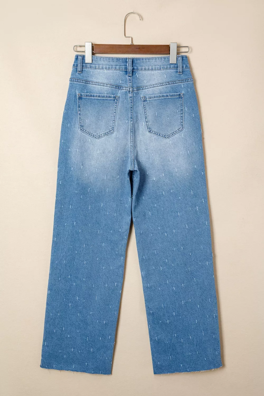 Distressed Detail Tummy Control Raw Hem Jeans, image 5