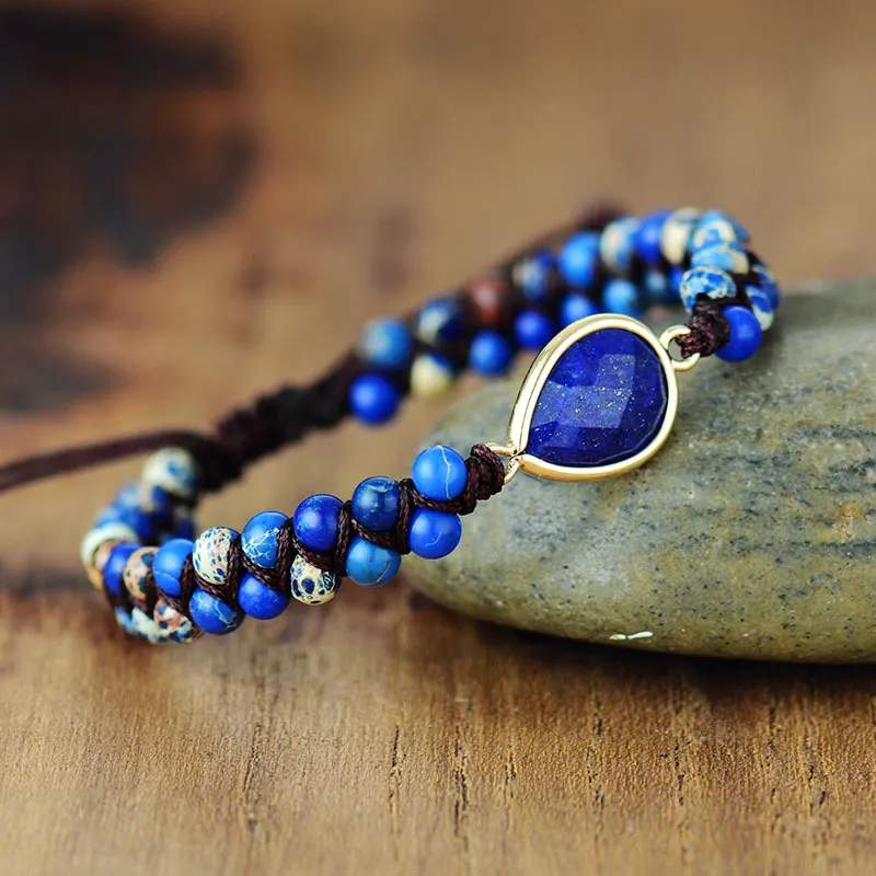 Handmade Teardrop Shape Beaded Bracelet, image 4