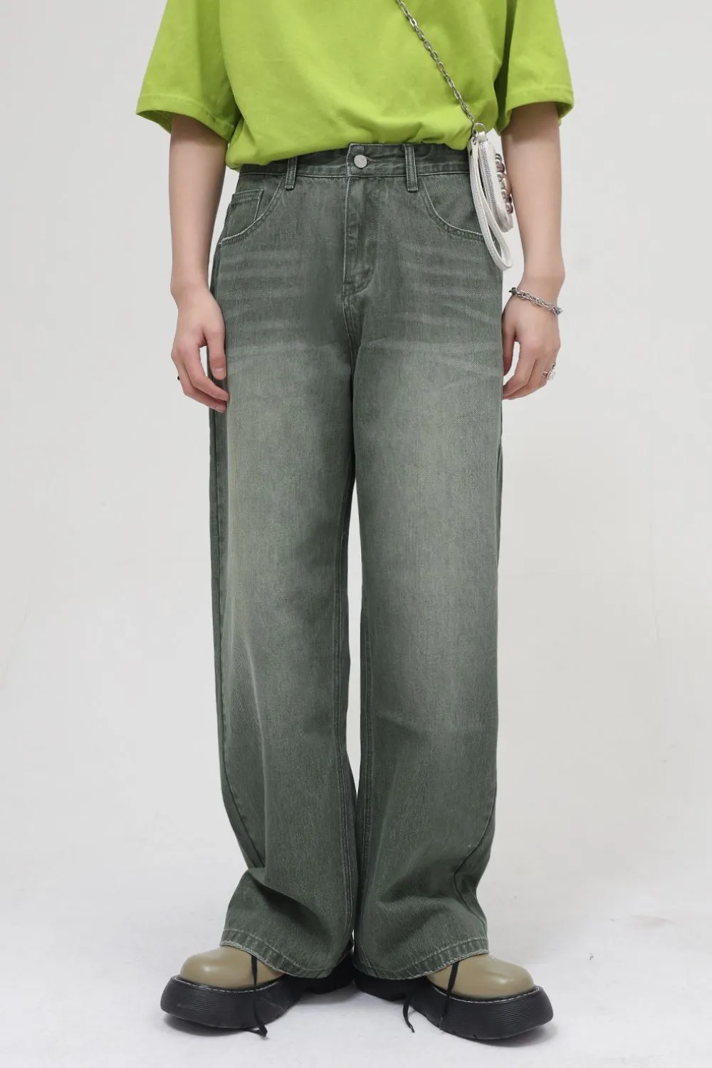 Men's Wide Straight Leg Jeans, image 2