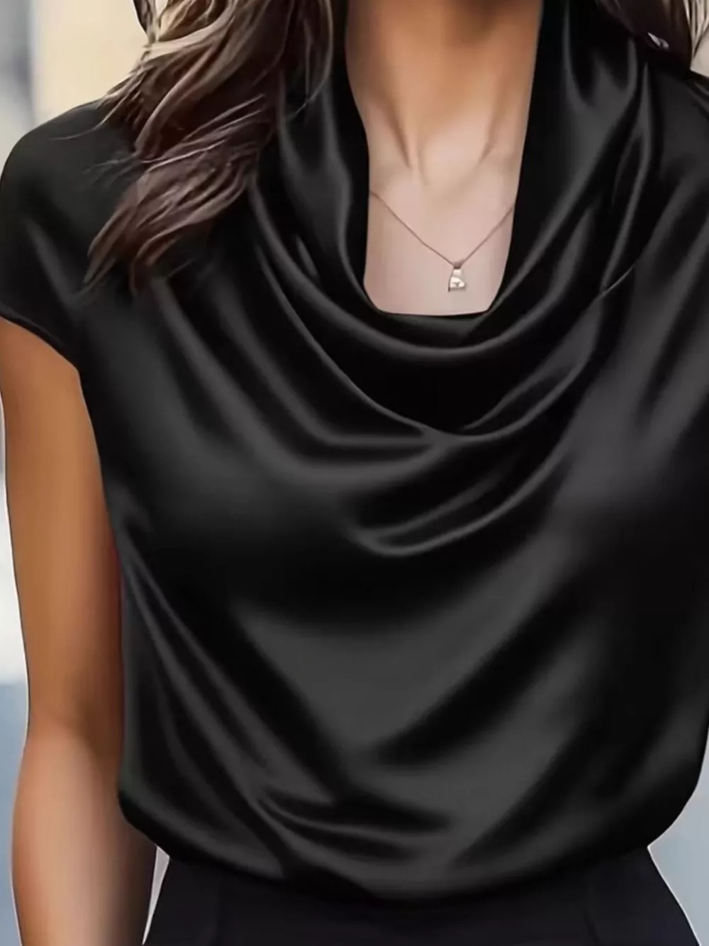 Satin Cowl Neck Blouse, image 11