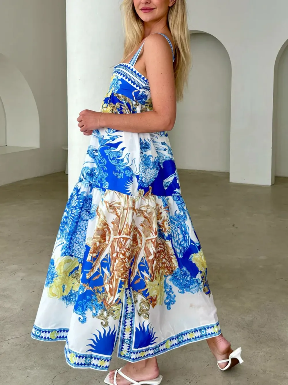 Pocketed Printed Sleeveless Cami Dress, image 9