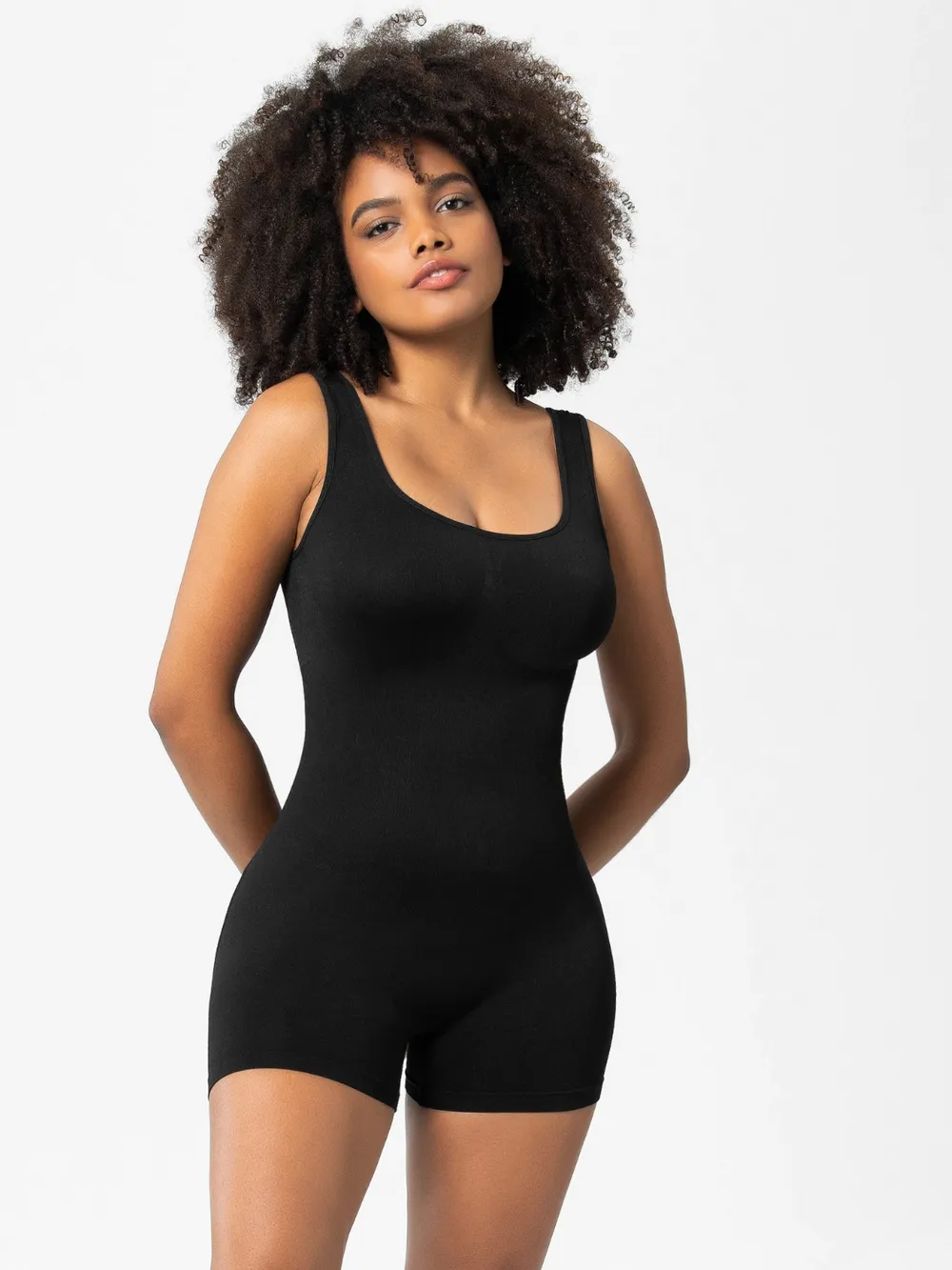 Scoop Neck Wide Strap Shaping Romper, image 8