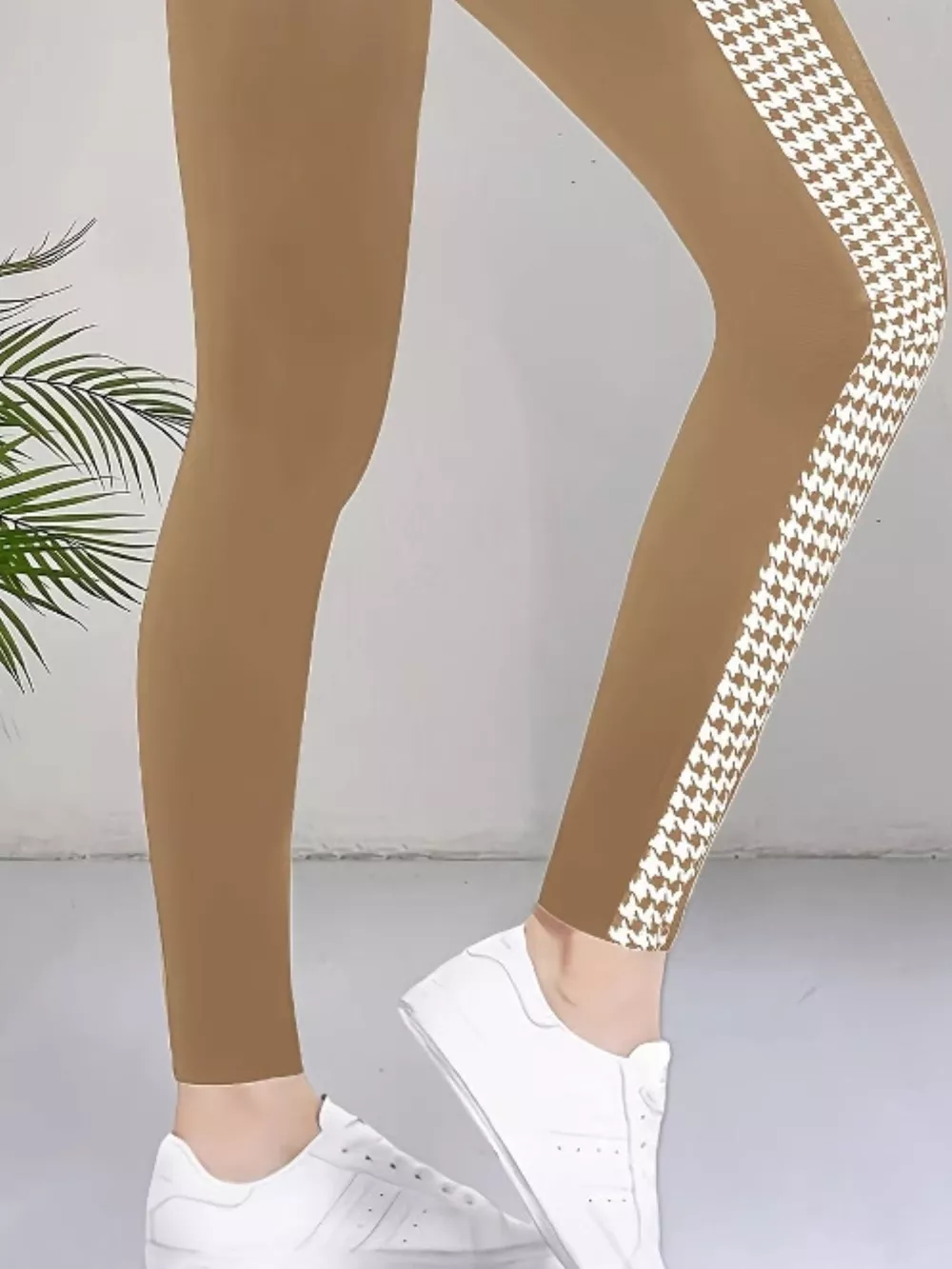 High-Waisted Side Houndstooth Active Leggings, image 12