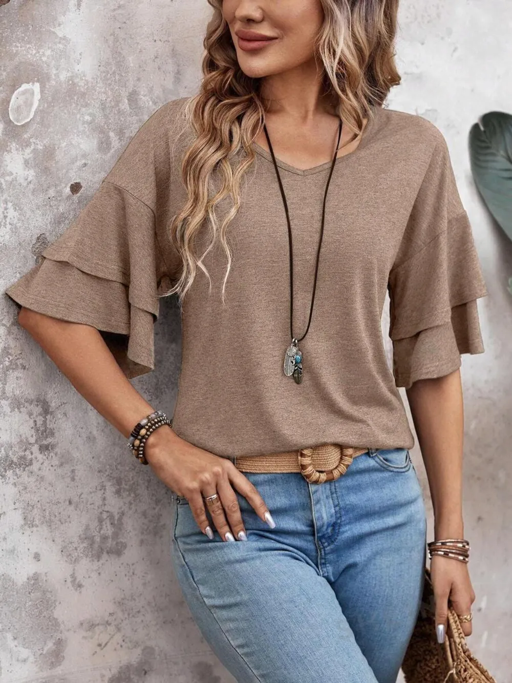 V-Neck Half Sleeve Blouse, image 17