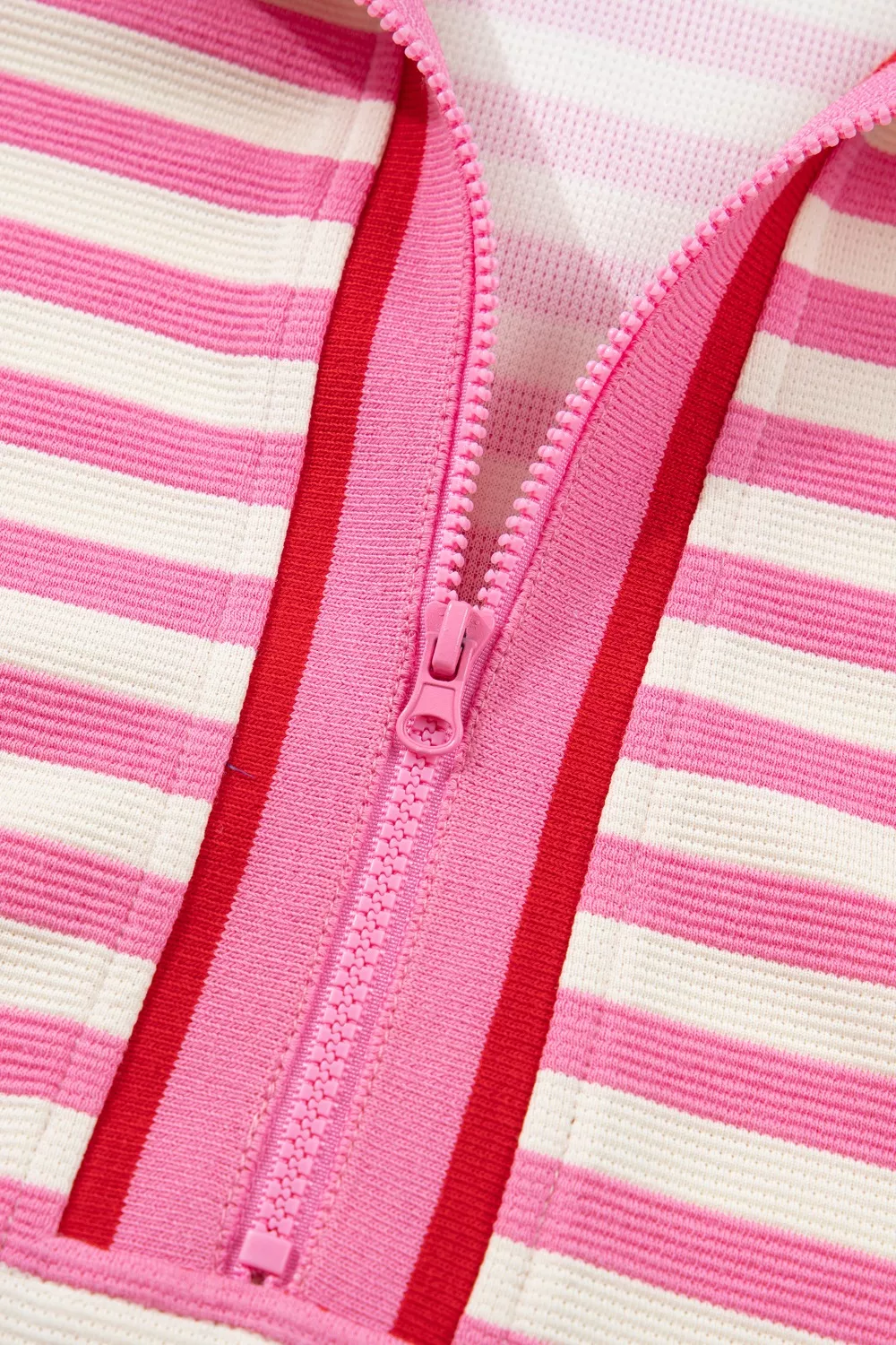 Half Zip Striped Sleeveless Top and Skirt Set, image 8