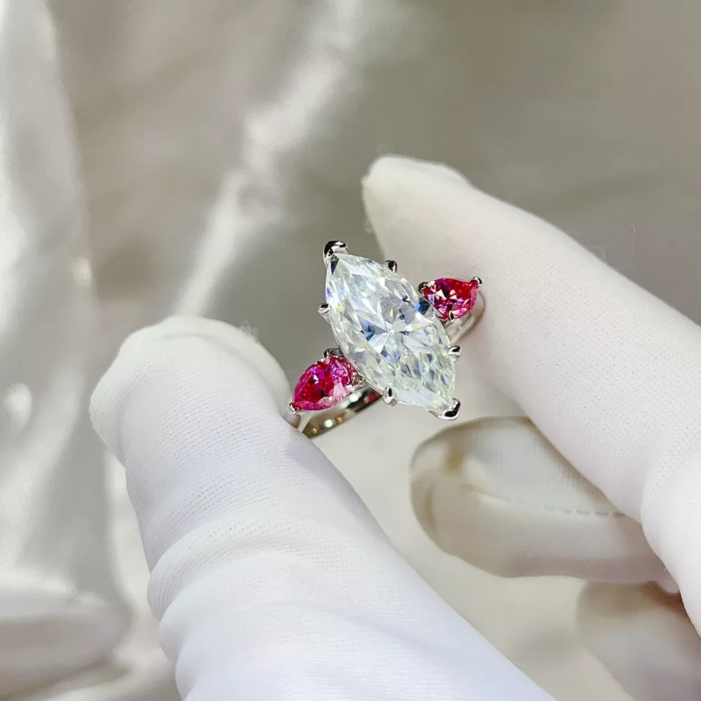6 Carat 925 Sterling Silver Moissanite Ring, image 4