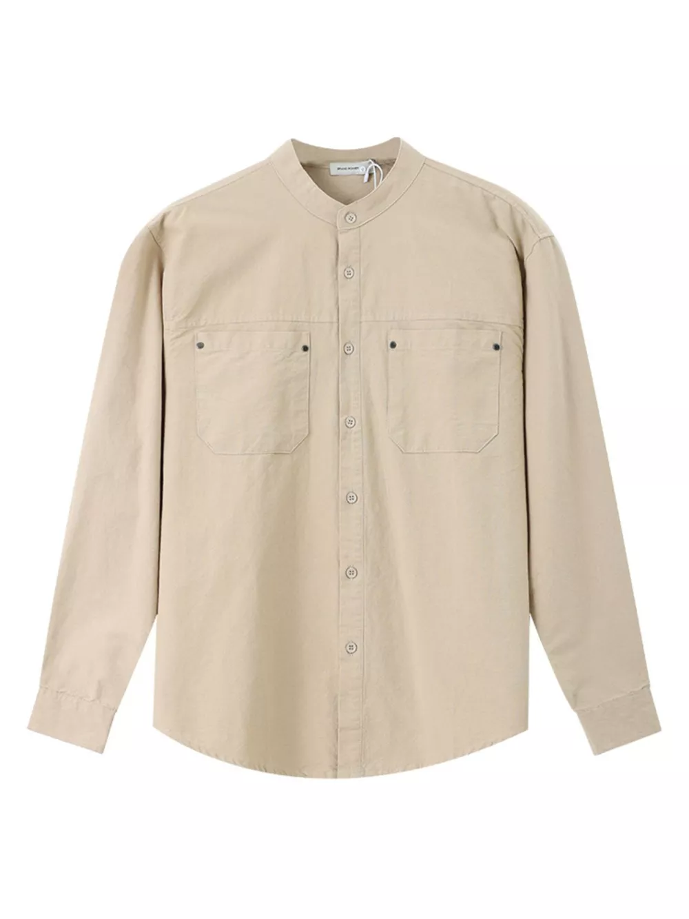 Men's Plus Size Casual Long Sleeve Shirt with Double Chest Pockets, image 3