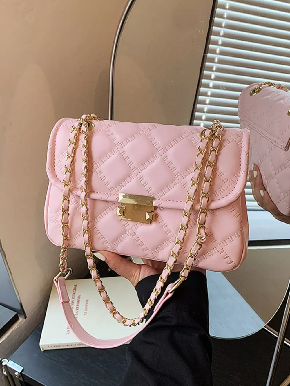Quilted Chain Crossbody Bag, image 2