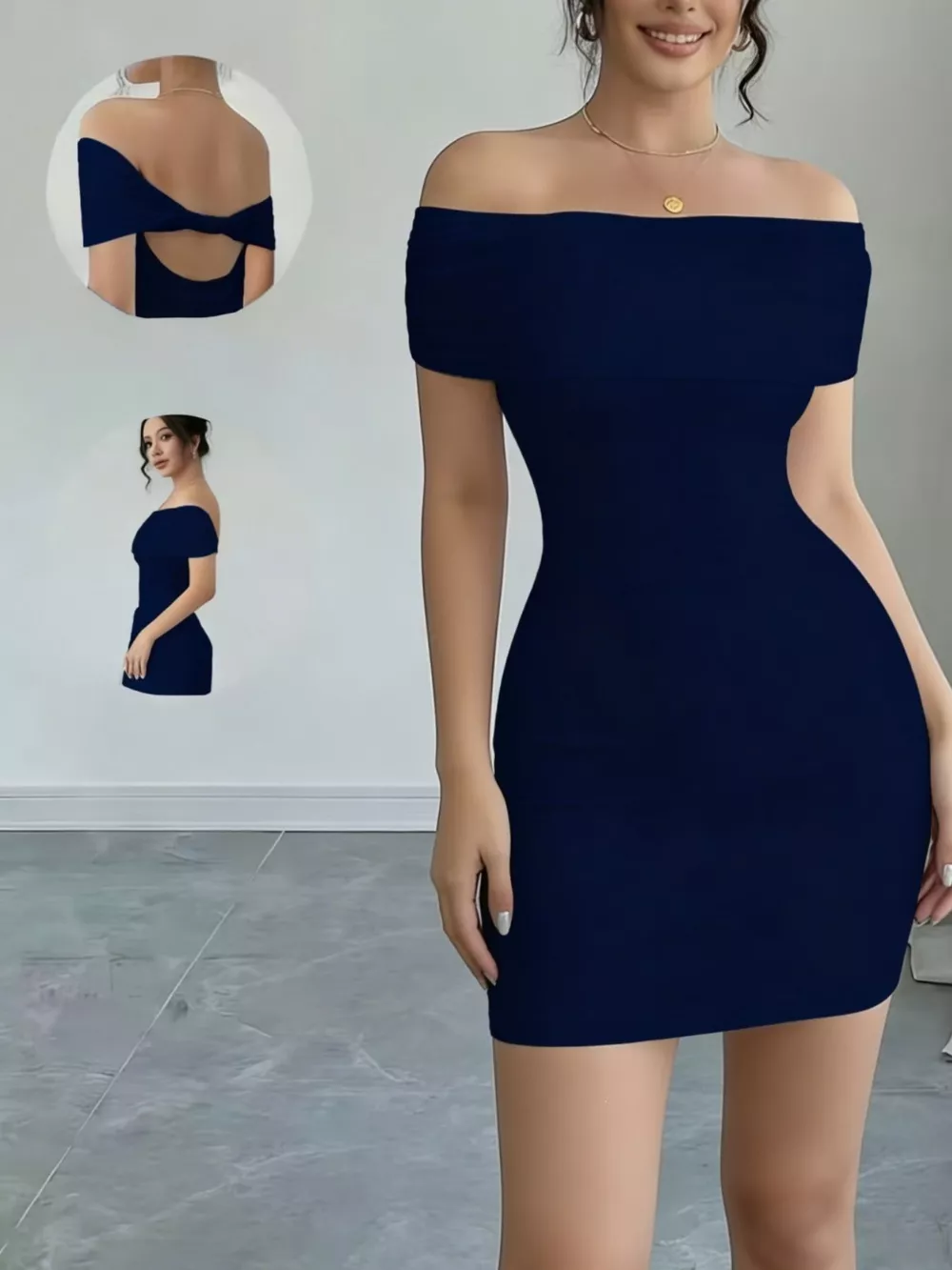 Off-Shoulder Bodycon Mini Dress, image 4