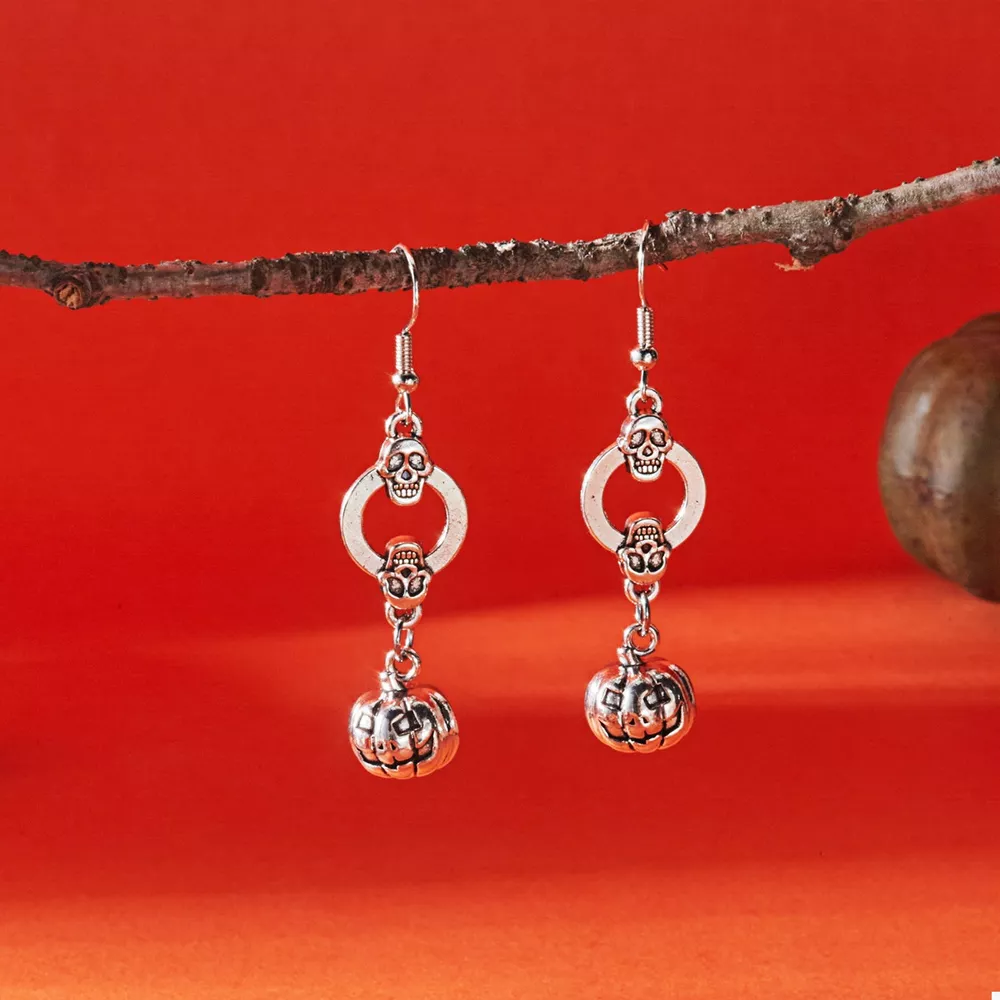 Halloween Pumpkin Dangle Earrings, image 3