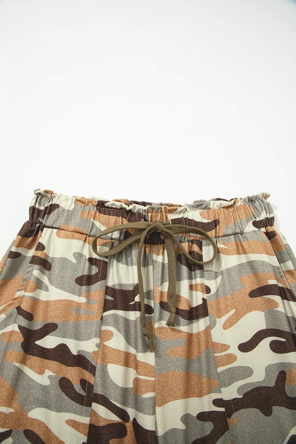 Camouflage Printed Drawstring Elastic Waist Jogger Pants, image 6