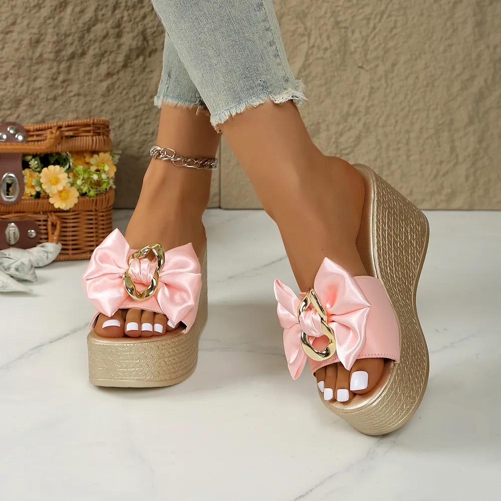 Bow Open Toe Platform Sandals, image 6