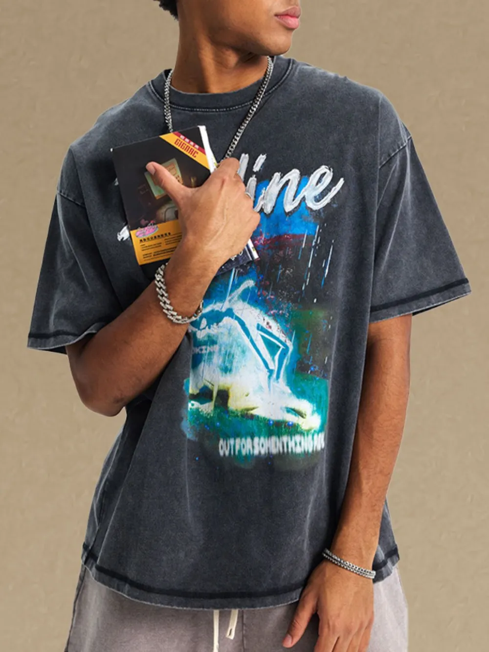 Men's Graphic Round Neck Half Sleeve T-Shirt, image 4