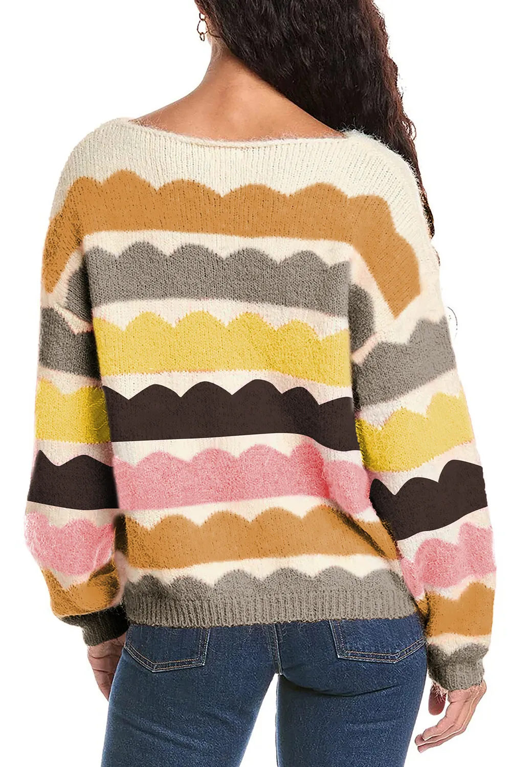 Boat Neck Long Sleeve Sweater, image 9