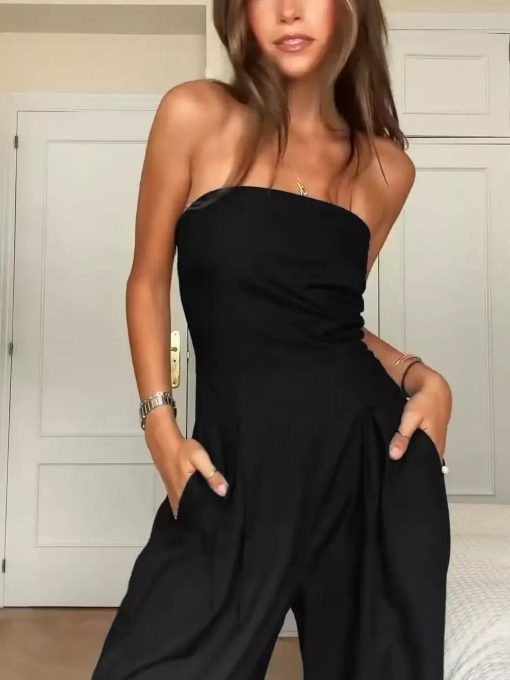 Strapless Wide Leg Jumpsuit, image 5