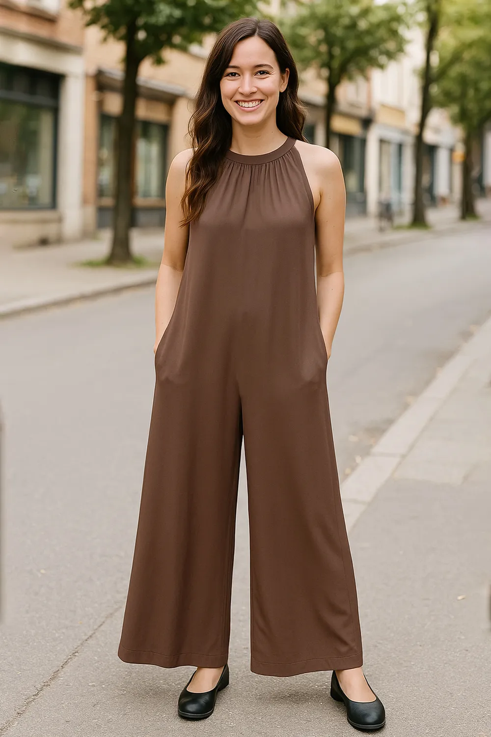 Full Size Tie Back Cutout Sleeveless Jumpsuit, image 12
