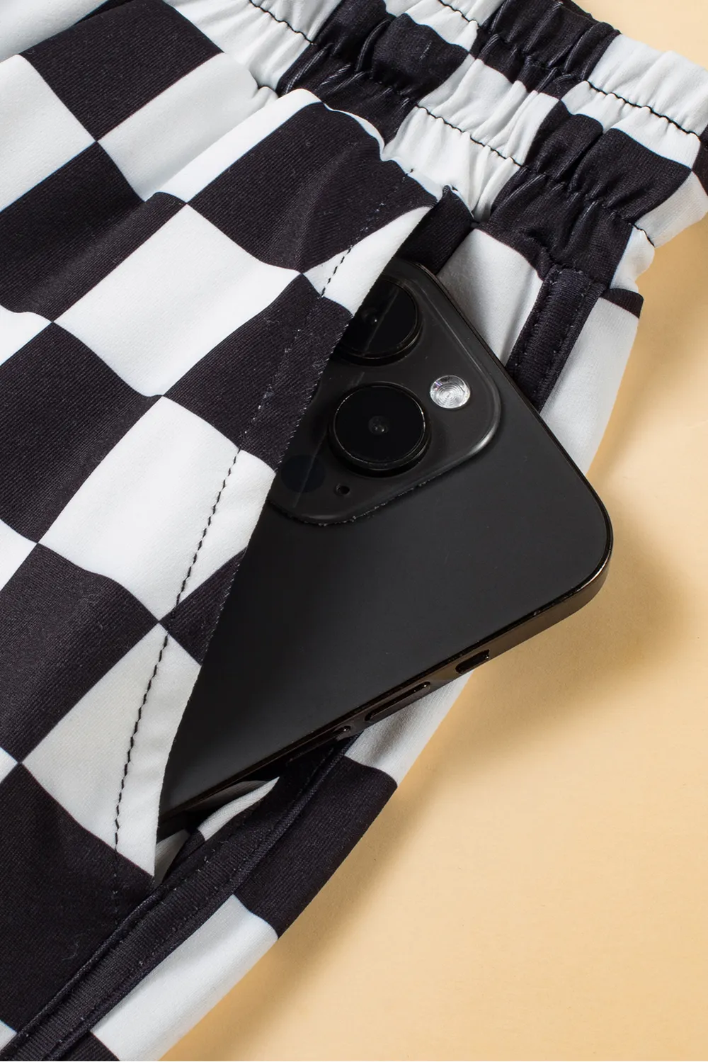 Drawstring Checkered Shorts with Pockets, image 8