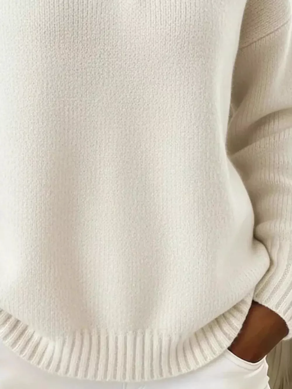 Full Size Button Detail Dropped Shoulder Sweater Plus Size, image 10