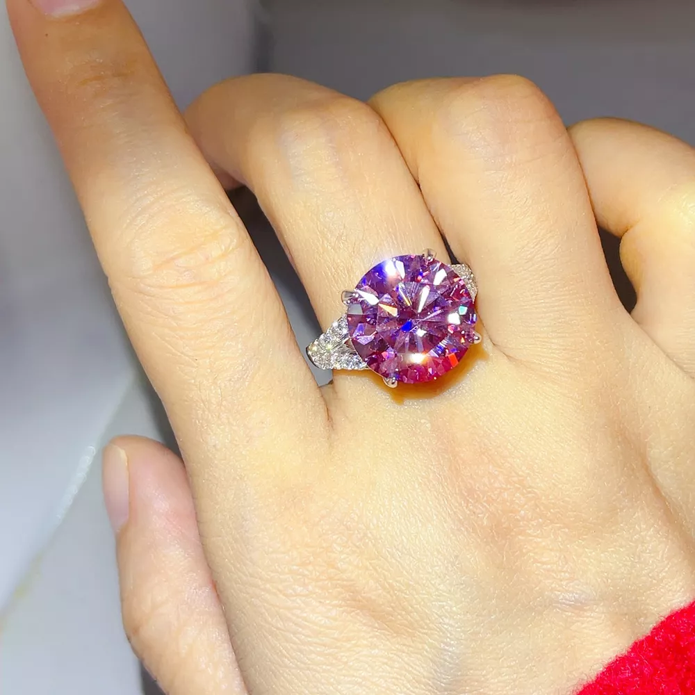 10 Carat Moissanite 925 Sterling Silver Ring, image 5