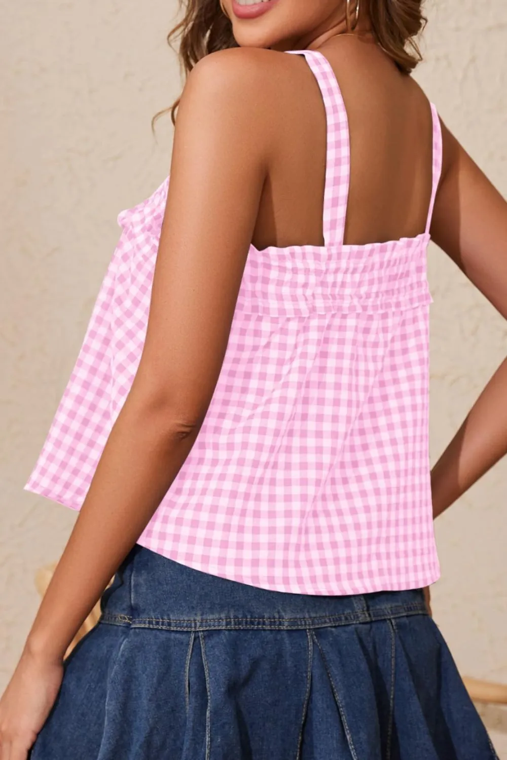 Tied Front Textured Square Neck Cami, image 21