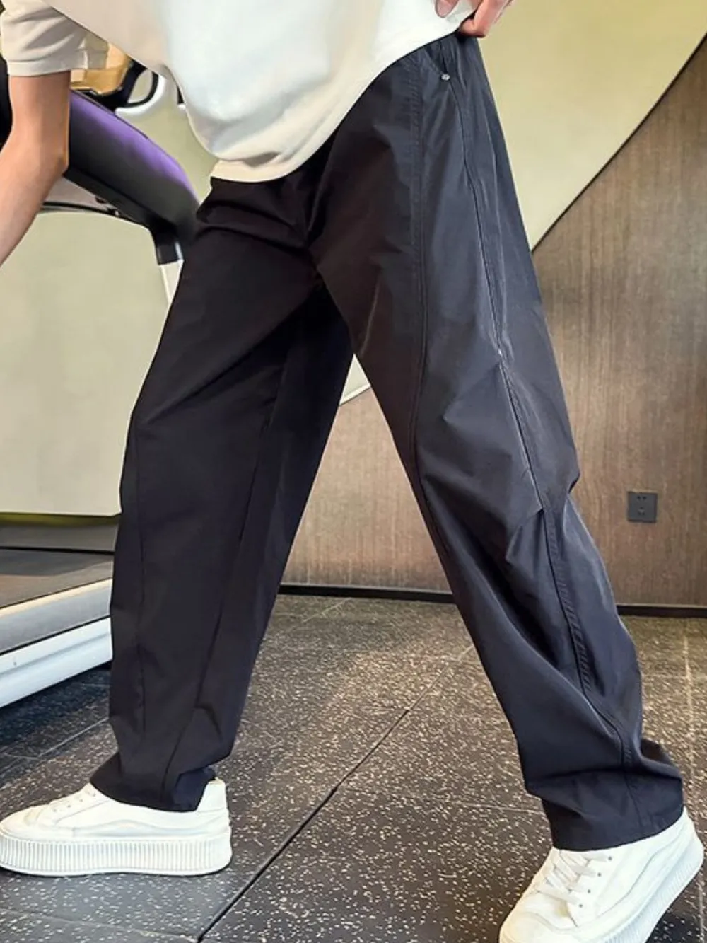 Men's Plus Size Drawstring Wide Leg Pants, image 5
