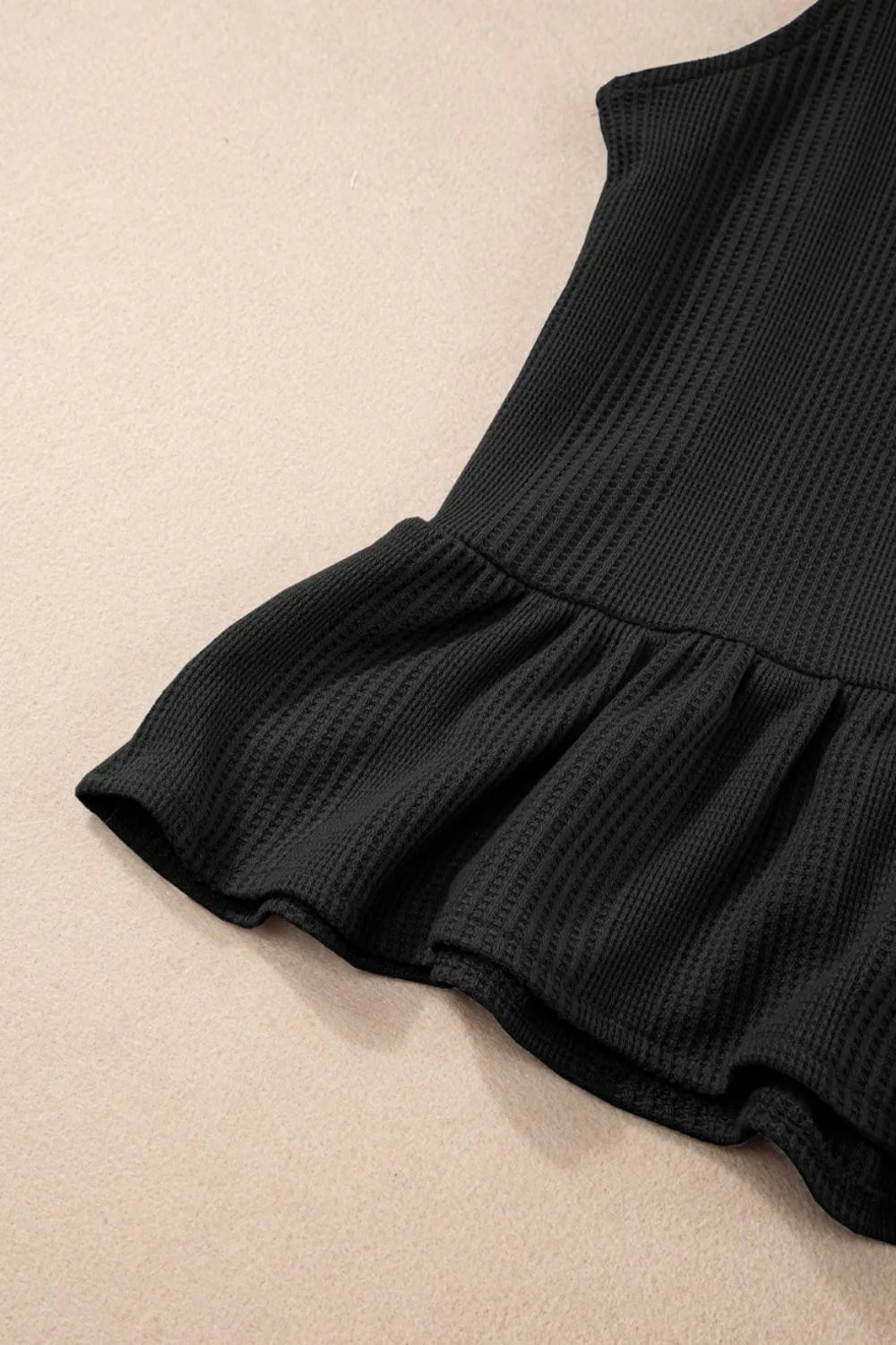 Color Ribbed Ruffle Tank Top and Pants Set, image 11