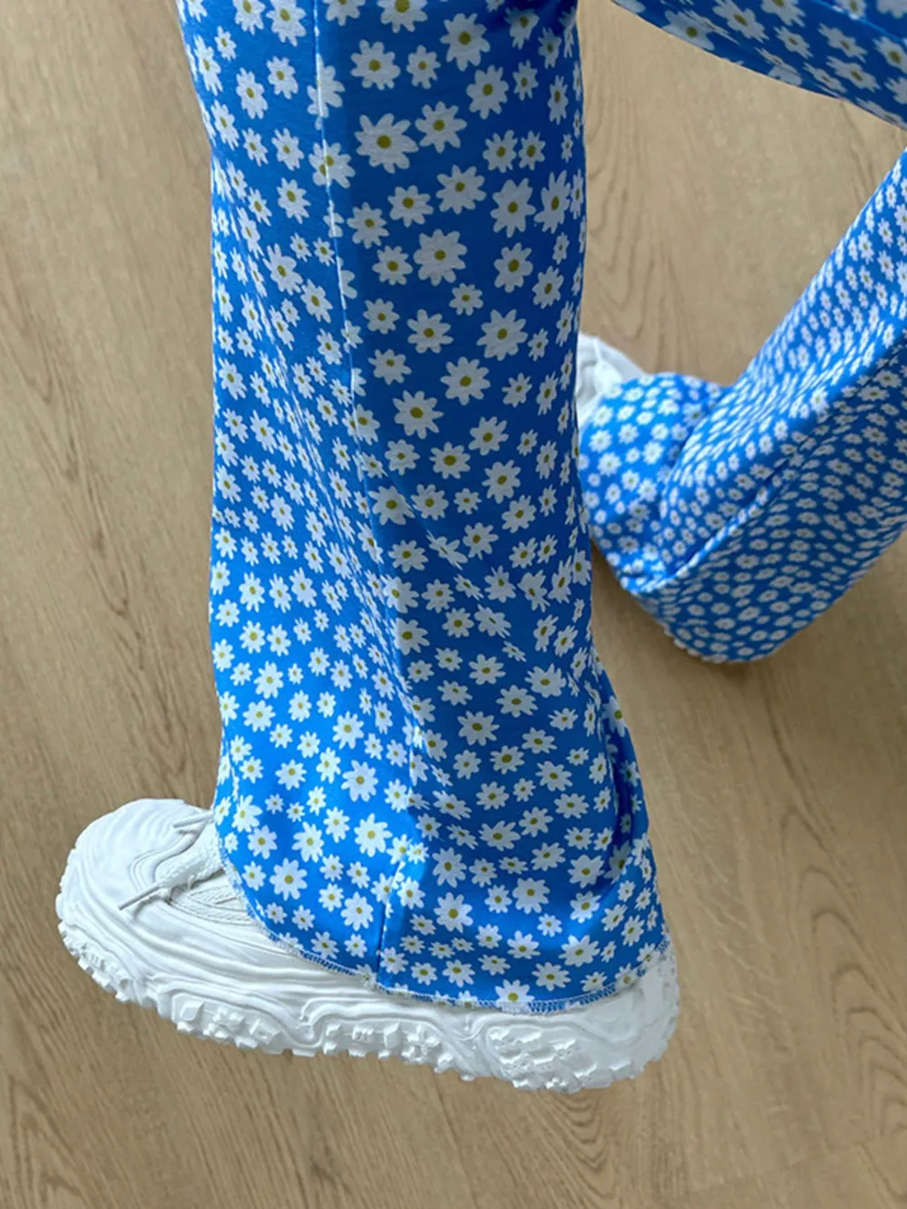 Floral Print Flare Leg Pants, image 4