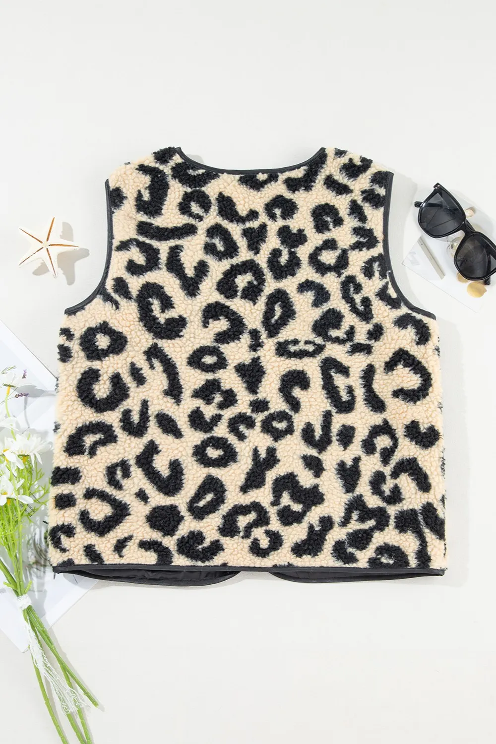Leopard Button Up Vest Coat, image 7