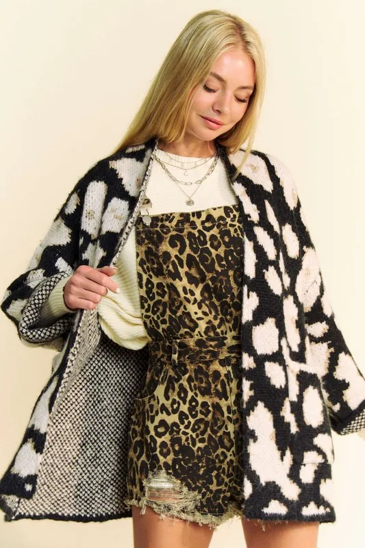 Leopard Open Front Long Sleeve Cardigan, image 5