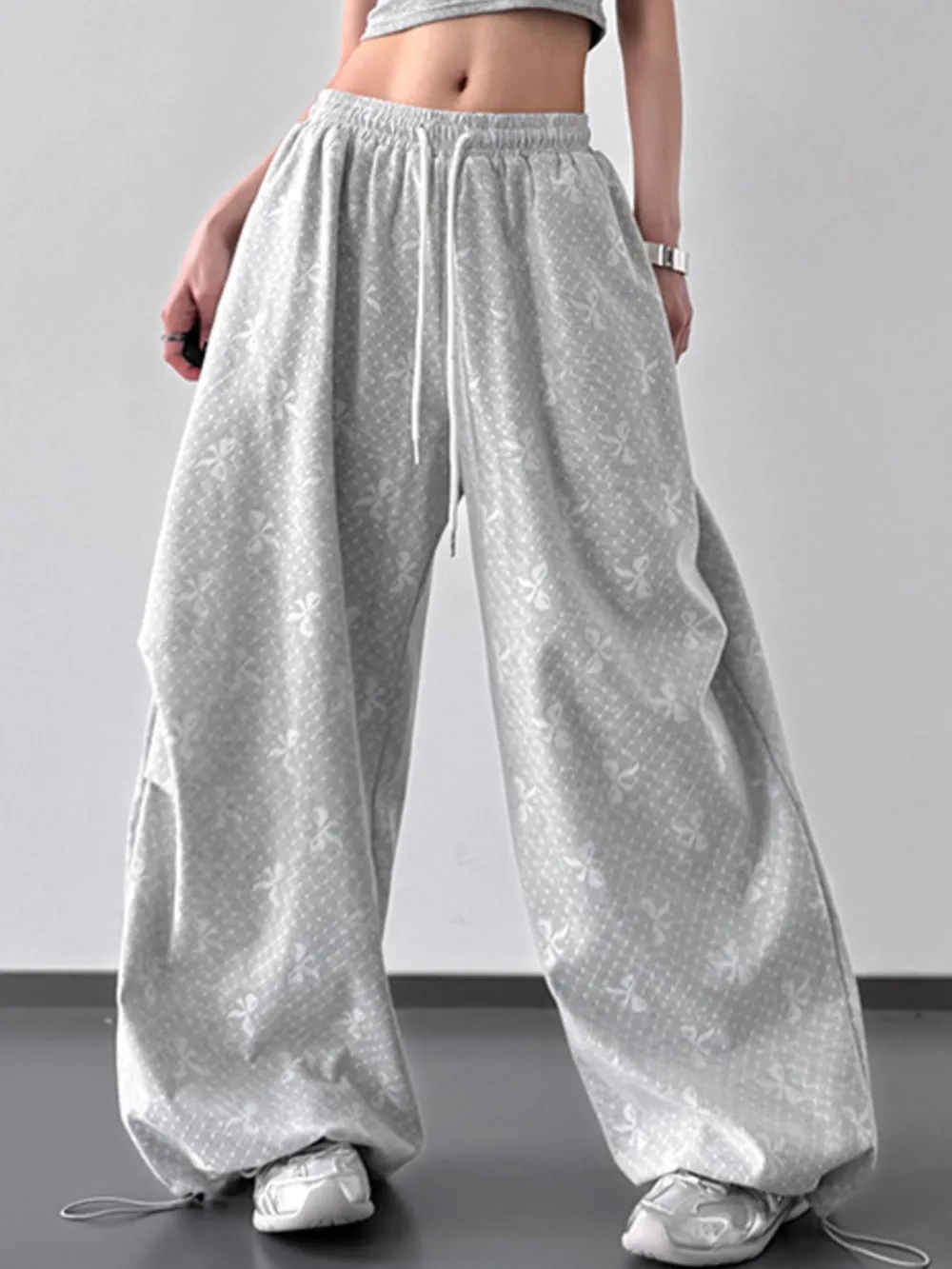 Wide Leg Casual Drawstring Pants, image 3