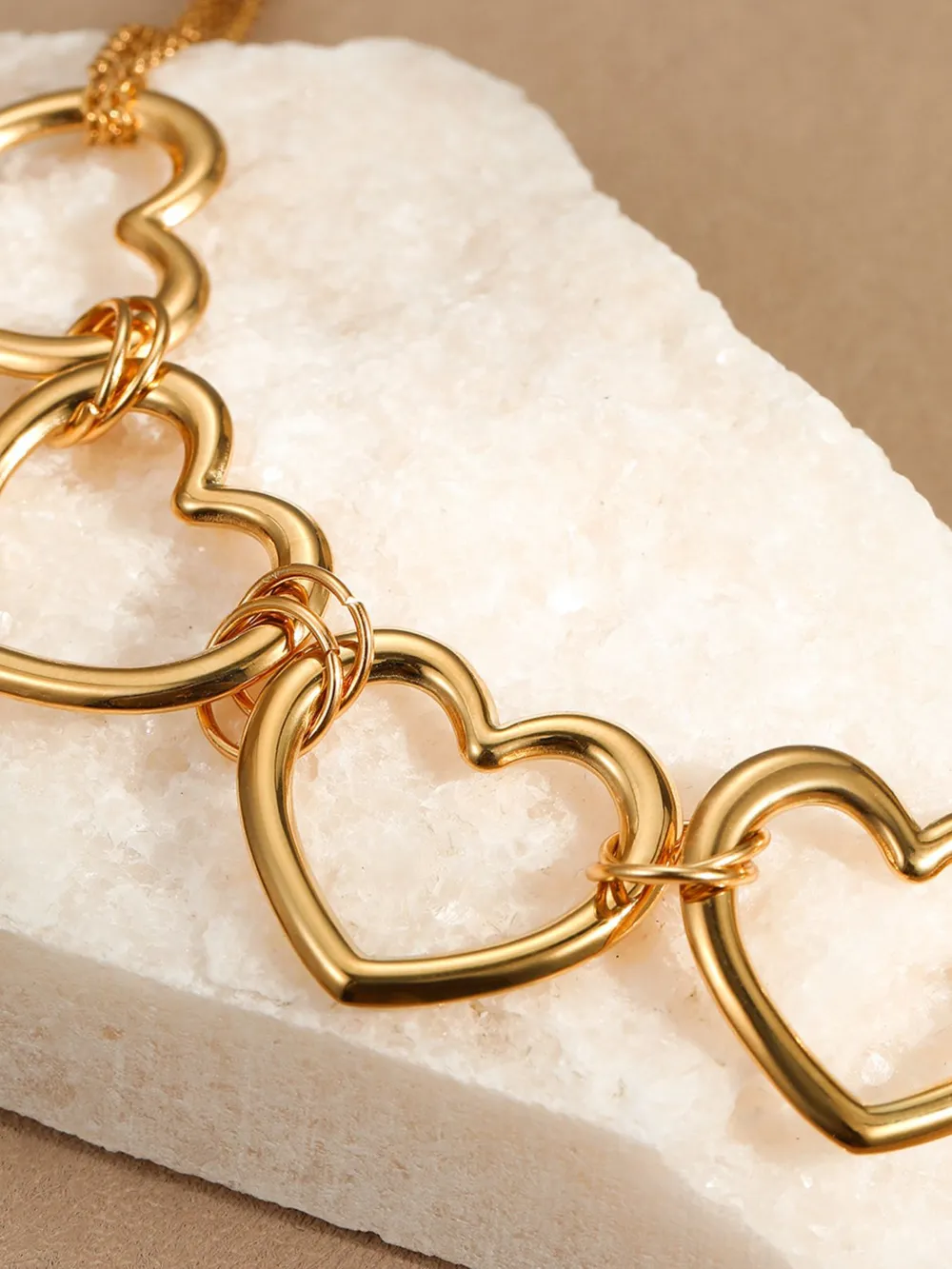 18K Gold-Plated Stainless Steel Heart Necklace, image 4