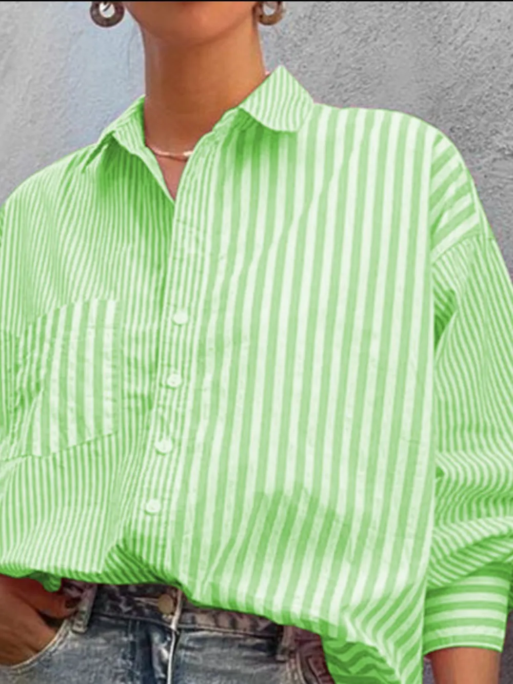 Striped Button Down Long Sleeve Shirt, image 9