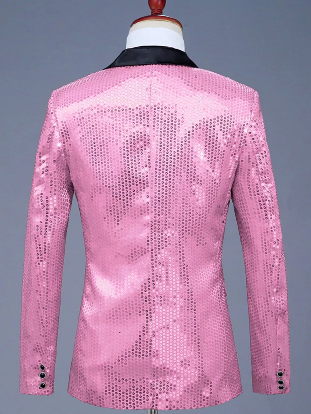 Men's Full Size Sequin One Button Long Sleeve Blazer Plus Size, image 14