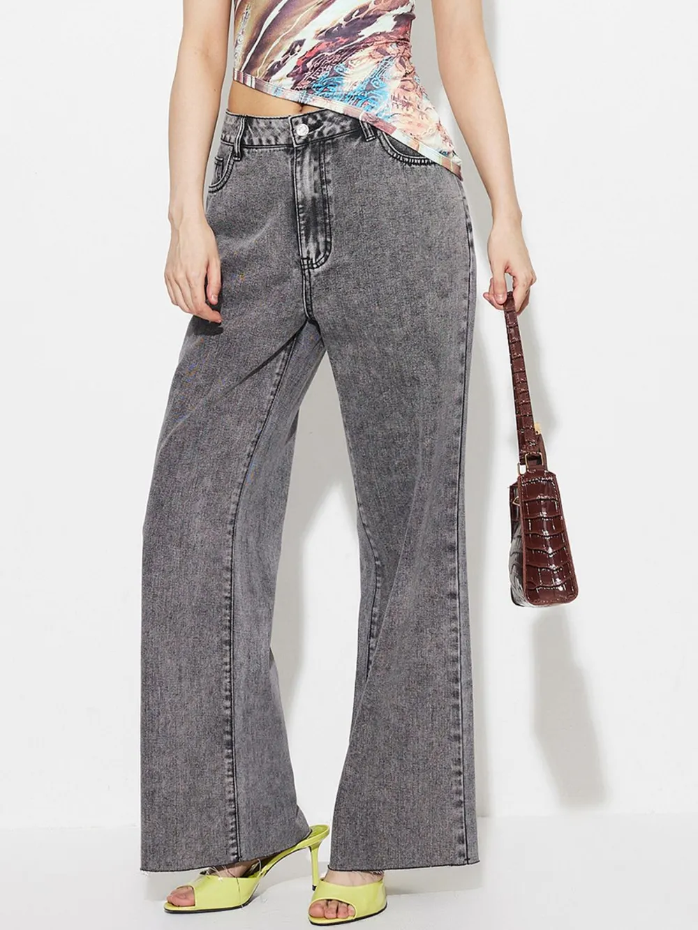 High Waist Bootcut Jeans with Pockets, image 4