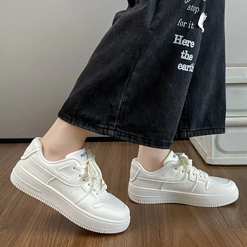 Lace Up Round Toe Platform Sneakers, image 2